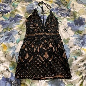 Tobi Halter Lace Mini Dress | M
